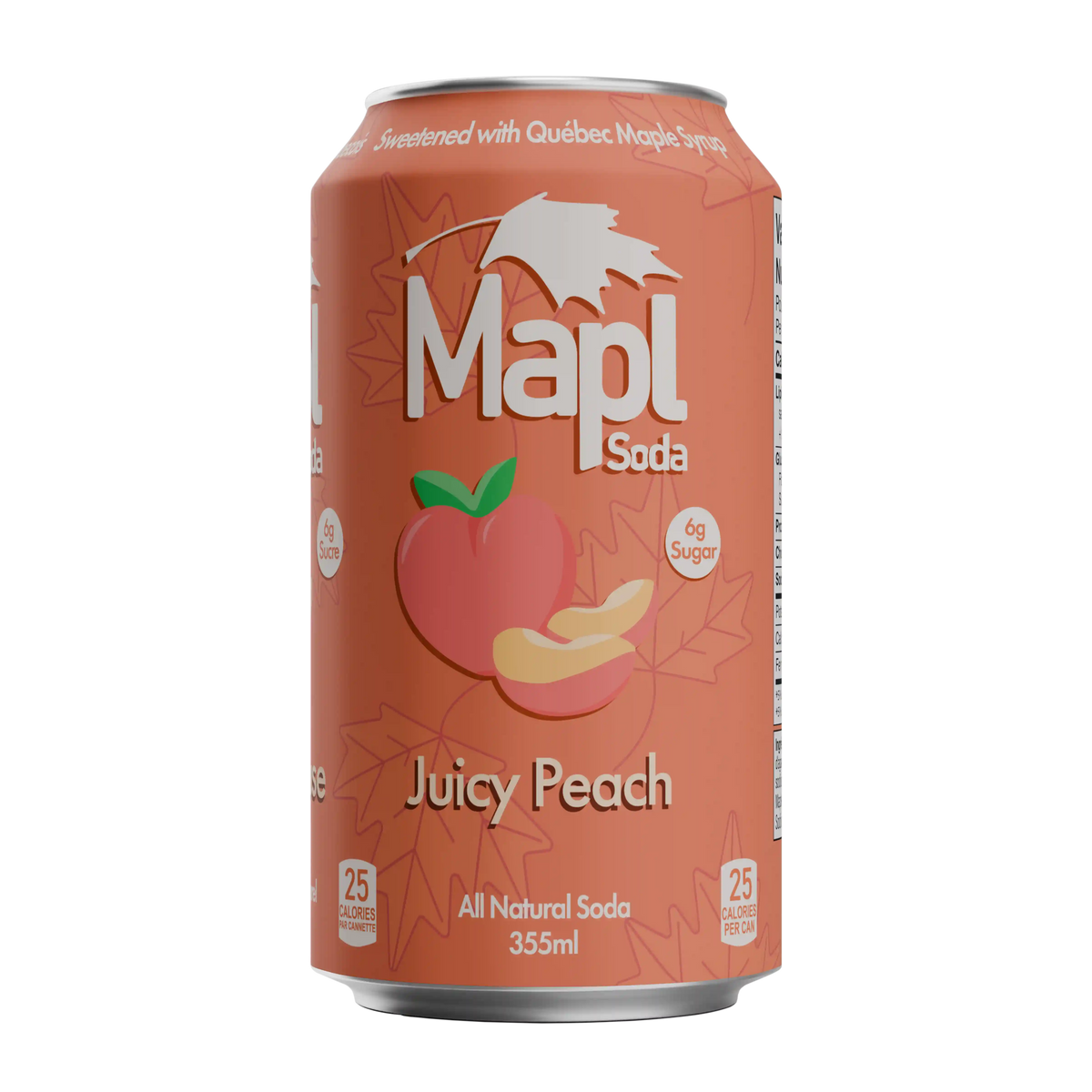 Mapl Juicy Peach 355ml - 24 pack